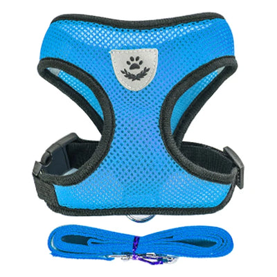 Dog Harness Walking Lead Leash For Small Dogs Collar Polyester Adjustable Mesh Puppy Cat Harness Vest For Medium Pet Accessories