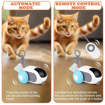 Smart Cat Toy Pet Interactive Automatic Moving Remote Electric Car Toys Upgraded Version Rechargeable Kitten Training Game Toys