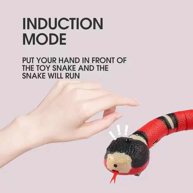 Smart Sensing Cat Toys Interactive Automatic Eletronic Snake Cat Teaser Indoor Play Kitten Toy USB Rechargeable for Cats Pet Dog