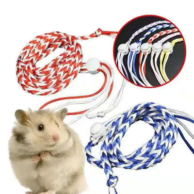 1.4m Adjustable Rabbit Hamster Harness Leashes Outdoor Leads Small Animal Pet Accessories Gerbil Cotton Ropes Harness Lead