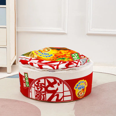 Red Pet Dog Cat House Kennel Super Large Instant Noodle Warm Dog Cat Nest Beds Cushion Udon Cup Noodle Pet Bed Cozy Nest