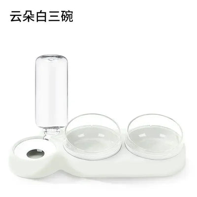 Pet Cat Food Bowl, Splash - proof Water, Three Bowl Neck Protection, Automatic Feeder, Water Storage Dispenser, Pet Dog Feeder