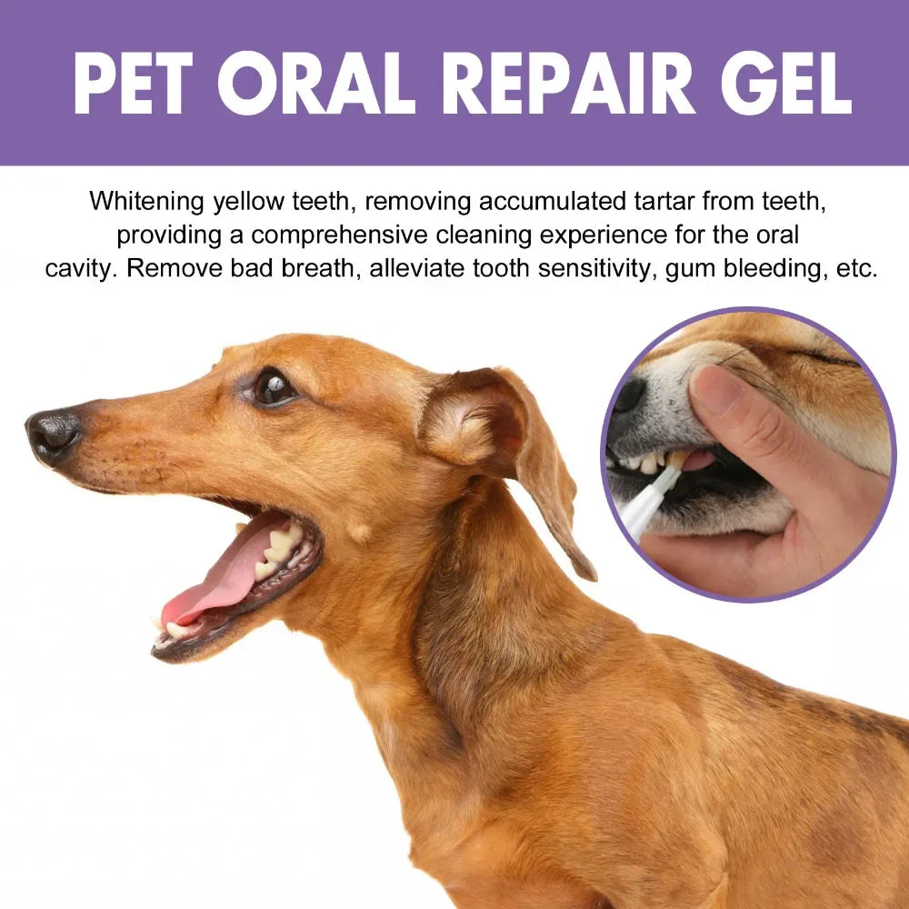 Dog Oral Repair Gel Pet Tooth Repair Teeth Tartar Cleaner for Dog No Need to Brush Teeth Pet Breath Freshener Gel Care Cleaner
