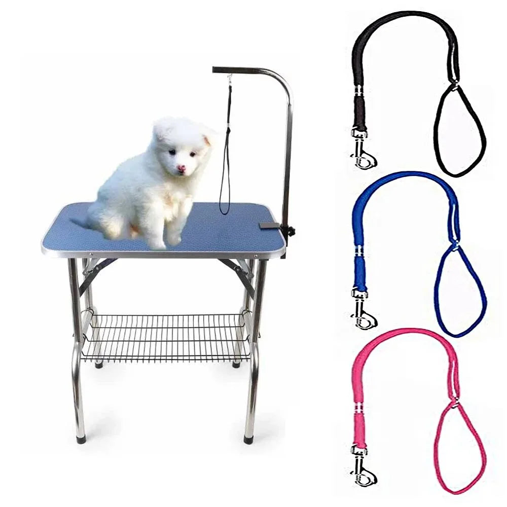 Adjustable Durable Dog Leash Nylon Pet Noose Loop Lock Clip Harness Dogs Grooming Table Arm Bath Restraint Rope Drops