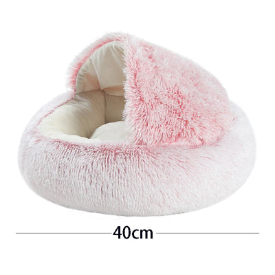 Soft Plush Pet Bed with Cover Round Cat Bed Pet Mattress Warm   Cat Dog  Sleeping Nest Cave for Small Dogs kitten