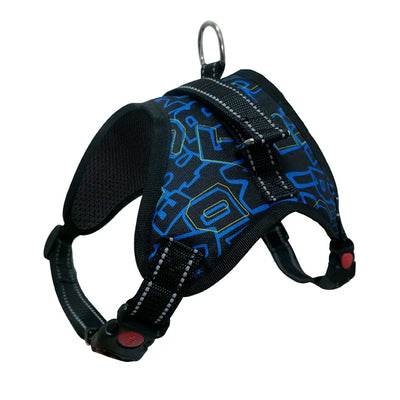 Dog Harness Nylon Heavy Duty Dog Pet Harness Collar Explosion-proof Punch Adjustable Thickened Extra Large Small and Medium Dog