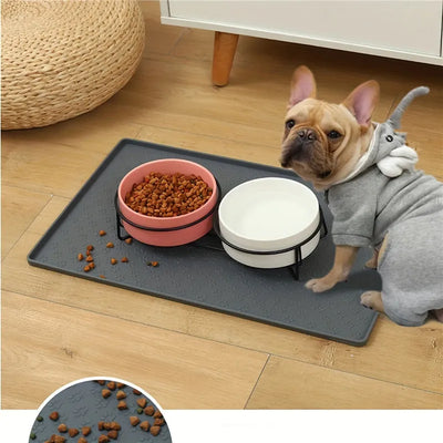 Pet Placemat Dog Food bowl Mat Cat Feed Mat Cat Dog Drinking Feeding Placemat Silicone Waterproof Pet Bowl Pad Feeder Mats 2024