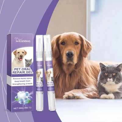 Dog Oral Repair Gel Pet Tooth Repair Teeth Tartar Cleaner for Dog No Need to Brush Teeth Pet Breath Freshener Gel Care Cleaner