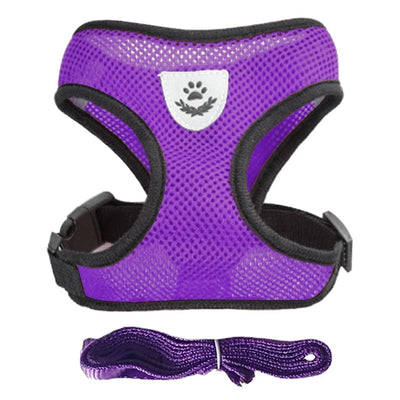 Dog Harness Walking Lead Leash For Small Dogs Collar Polyester Adjustable Mesh Puppy Cat Harness Vest For Medium Pet Accessories