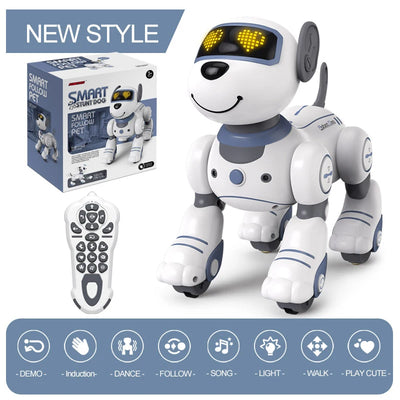 Smart Electronic Animal Pets RC Robot Dog Voice Remote Control Toys Funny Singing Dancing Robot Puppy Children's Birthday Gift