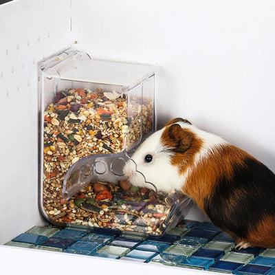 Cute Hamster Samll Animal Automatic Pet Food Feeder Plastics Durable Strong Simplicity Clear Transparent Safe Food Bowl