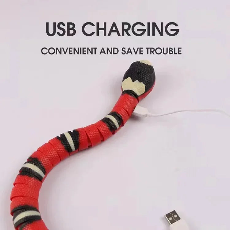 Smart Sensing Cat Toys Interactive Automatic Eletronic Snake Cat Teaser Indoor Play Kitten Toy USB Rechargeable for Cats Pet Dog