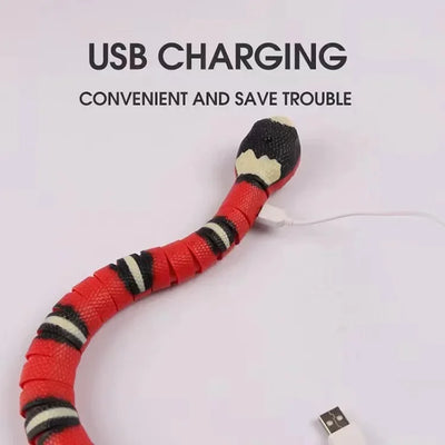 Smart Sensing Cat Toys Interactive Automatic Eletronic Snake Cat Teaser Indoor Play Kitten Toy USB Rechargeable for Cats Pet Dog