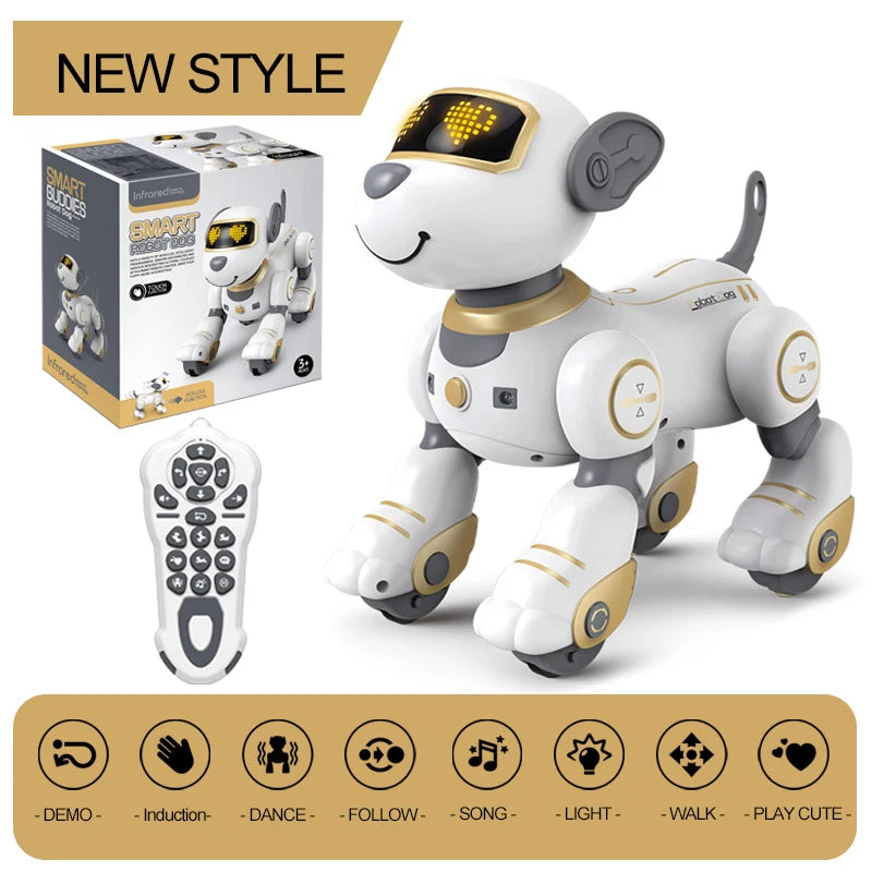 Smart Electronic Animal Pets RC Robot Dog Voice Remote Control Toys Funny Singing Dancing Robot Puppy Children's Birthday Gift